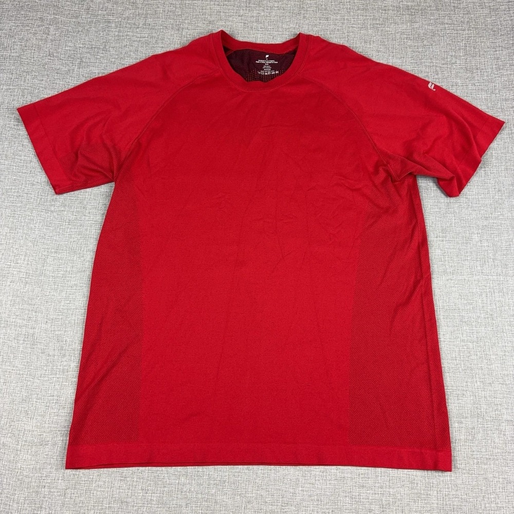 Fabletics Shirt Mens XL Red Short Sleeve Mesh Athletic Performance Logo Tee Top